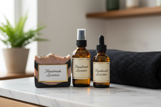 rose -coal soap with toner and face tonic
